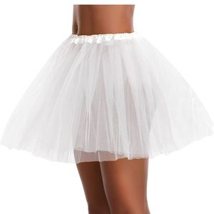 White, three layer tulle tutu skirt